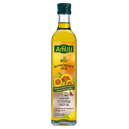 AMLILI Slunečnicový olej s česnekem BIO 250ml AMLILI Slunečnicový olej s česnekem BIO 250ml