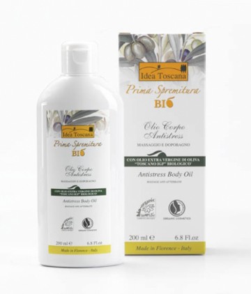 IDEA TOSCANA Antistresový tělový a obličejový olej Prima Spremitura Bio 200 ml IDEA TOSCANA Antistresový tělový a obličejový olej Prima Spremitura Bio 200 ml