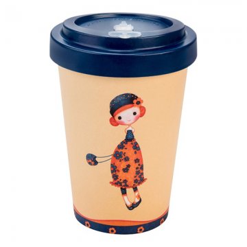 Woodway - opakovaně použitelný kelímek z bambusu na kávu s sebou Sybile Daisy Blue 400 ml Woodway - opakovaně použitelný kelímek z bambusu na kávu s sebou Sybile Daisy Blue 400 ml