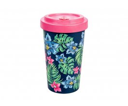 Woodway - opakovaně použitelný kelímek z bambusu na kávu s sebou Tropical Pink 500 ml Woodway - opakovaně použitelný kelímek z bambusu na kávu s sebou Tropical Pink 500 ml