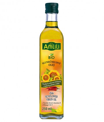 AMLILI Slunečnicový olej s čili paprikou BIO 250ml AMLILI Slunečnicový olej s čili paprikou BIO 250ml