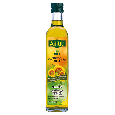 AMLILI Slunečnicový olej s bazalkou BIO 250ml AMLILI Slunečnicový olej s bazalkou BIO 250ml