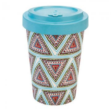 Woodway - opakovaně použitelný kelímek z bambusu na kávu s sebou Aztec Blue 400 ml Woodway - opakovaně použitelný kelímek z bambusu na kávu s sebou Aztec Blue 400 ml